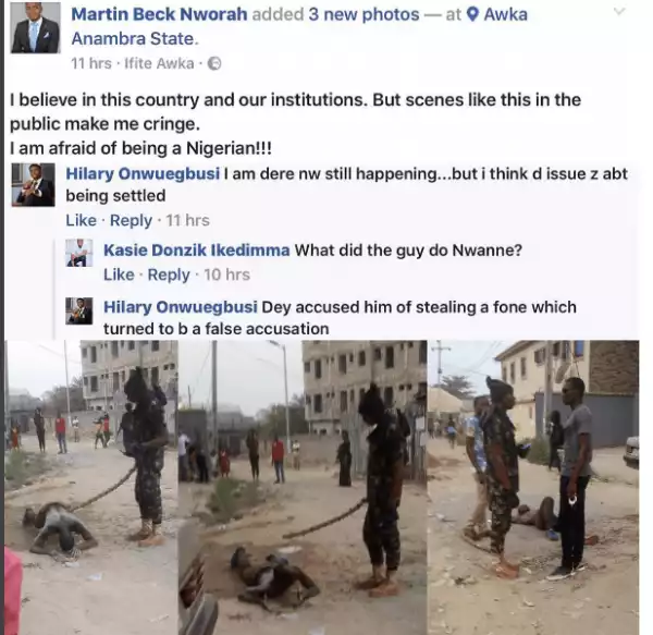 See what a soldier did to a man who was wrongfully accused of stealing